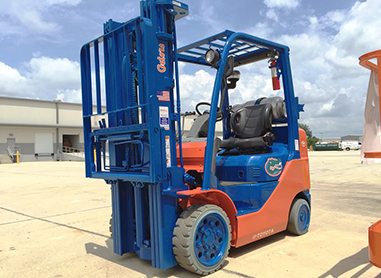 A custom Gators forklift