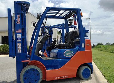 A custom Gators forklift