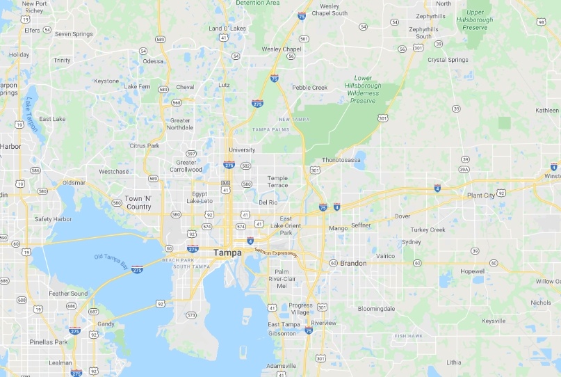 Map of the tampa area